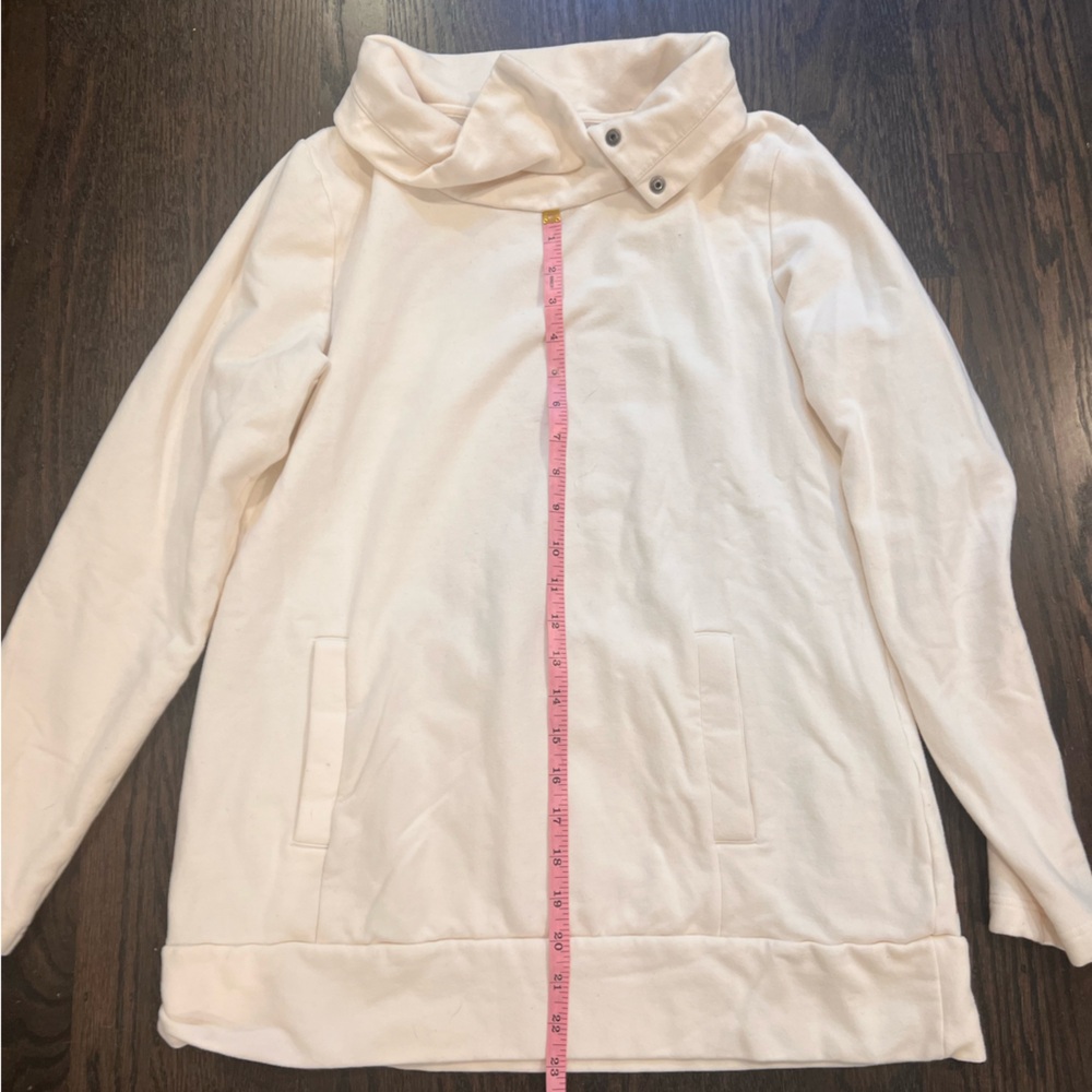 NWOT Lucy Cream Cowel Neck Buttoned Long Sleeve Hoodie - Picture 5 of 9